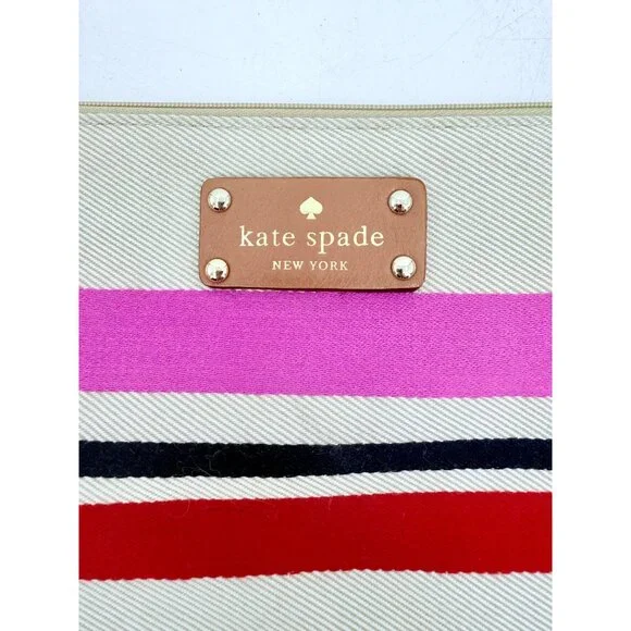 Kate Spade Oak Island Multicolor Striped Large Zip Clutch w/Gold Hardware - Picture 4 of 10